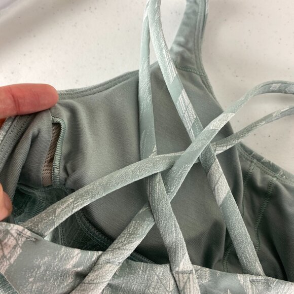 Lululemon Energy Longline Bra Size 2 Chevron Jacquard Silver Blue Womens 6 - Picture 4 of 5